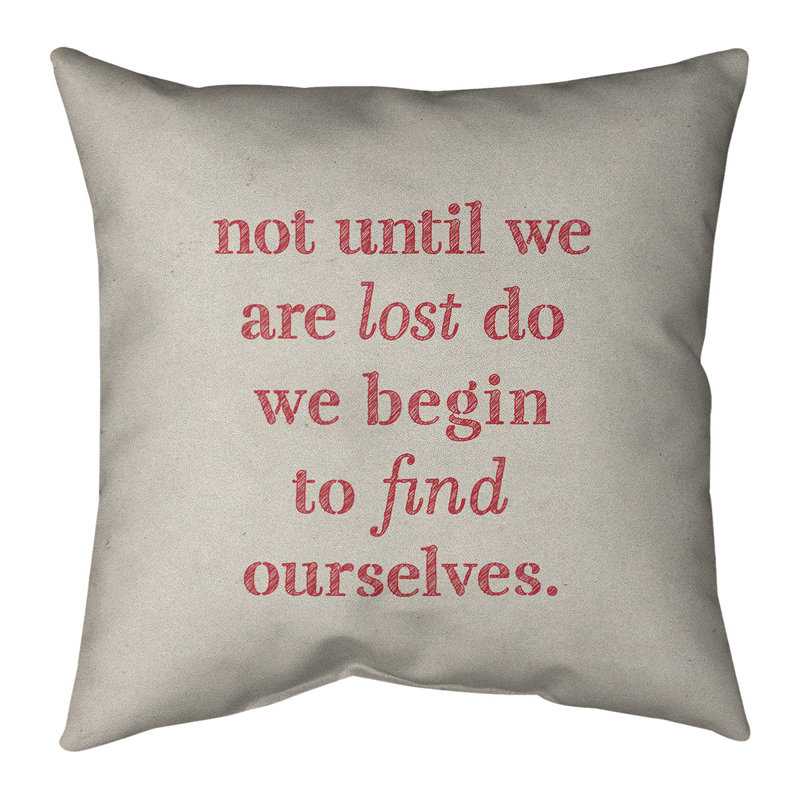 Coussin de citation à l’écriture pour la recherche, 20 po x 20 po, Blanc / Rouge