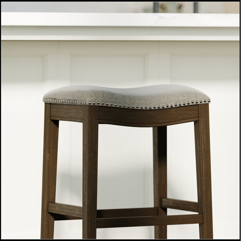 Sadie 31In. Tabouret de bar H Saddle, Tabouret de bar (siège d'une hauteur de 31 po), Chêne foncé