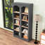 Bibliothèque rustique en bois H 72,2 "x 39,2" avec tablettes réglables, dispositif anti-basculement-1478582054