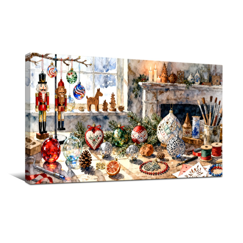 Christmas Christmas Decorations Workshop Scene, 20" H x 40" W