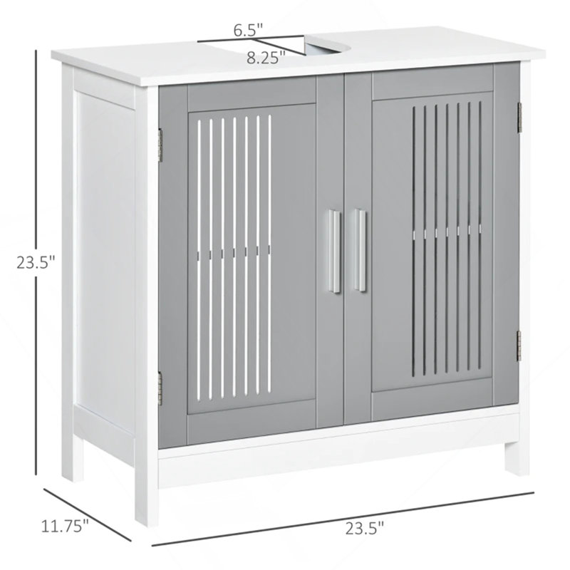 Armoire de rangement robuste pour salle de bain, Gris / blanc