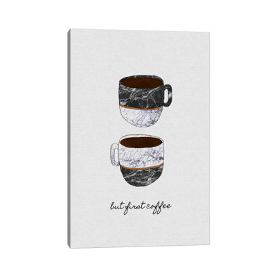 But First Coffee by Orara Studio - Wrapped Canvas Print