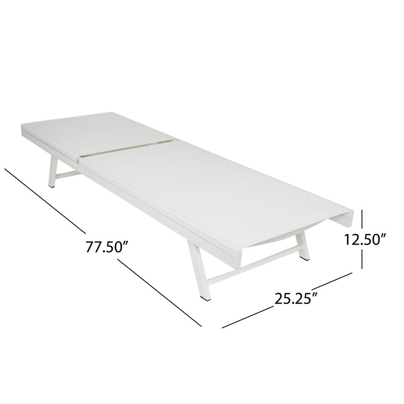 Salton White Aluminum Adjustable Outdoor Chaise Lounge