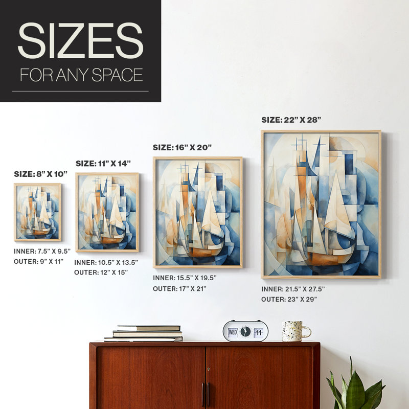 NAUTICAL Series CECL XXXII, reproduction encadrée - bois massif, H 21 po x l 17 po