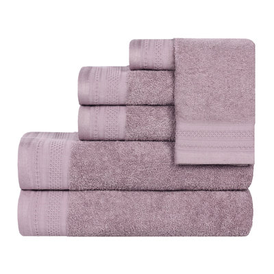 Ensemble de serviettes 6 pièces en coton gaufré Honeycomb
