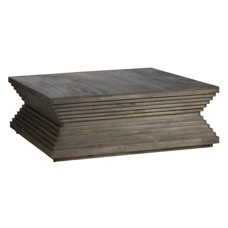 Table basse carrée en bois massif Burkhart, 18" H x 50" L x 50" W