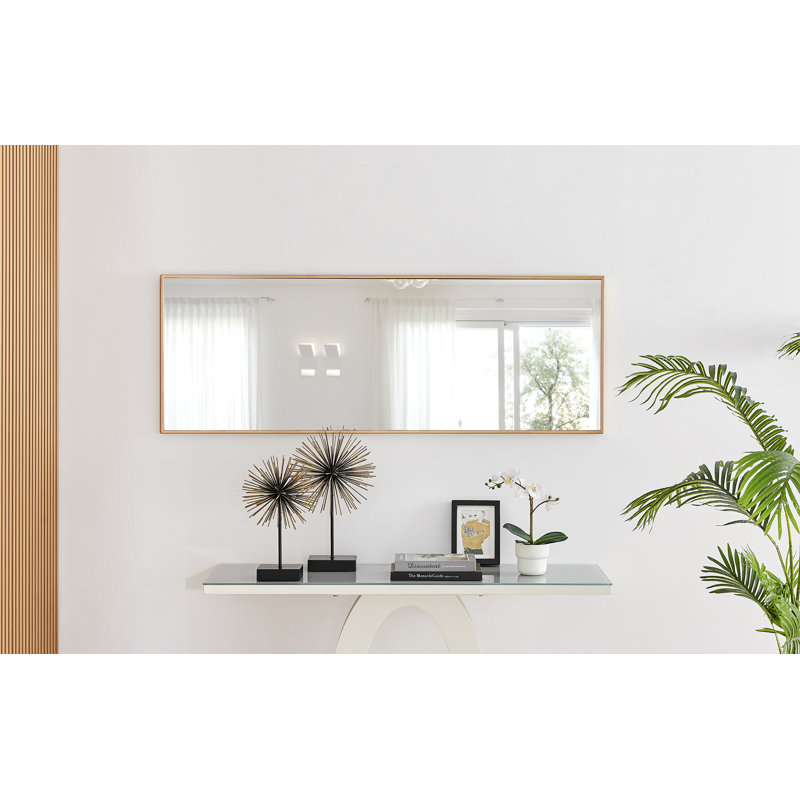 Alcantera Rectangle Metal Frame Wall Mirror - Simple and Elegant Modern Design, 55.1" x 19.7", Copper