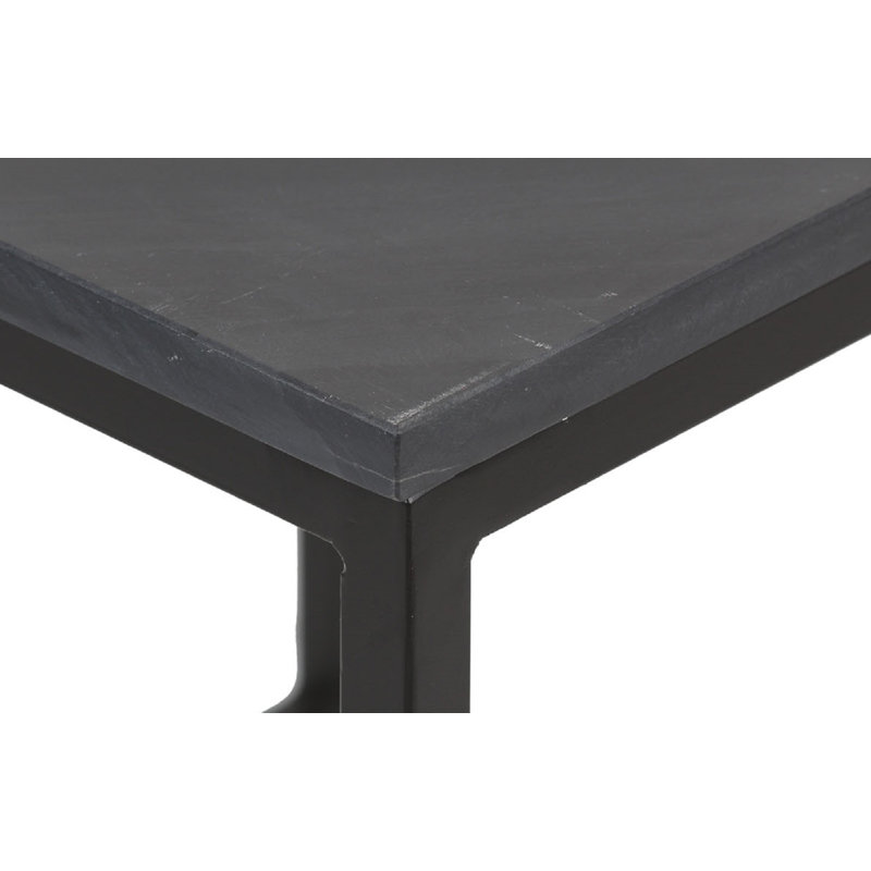 Lena Marble Top End Table, Black