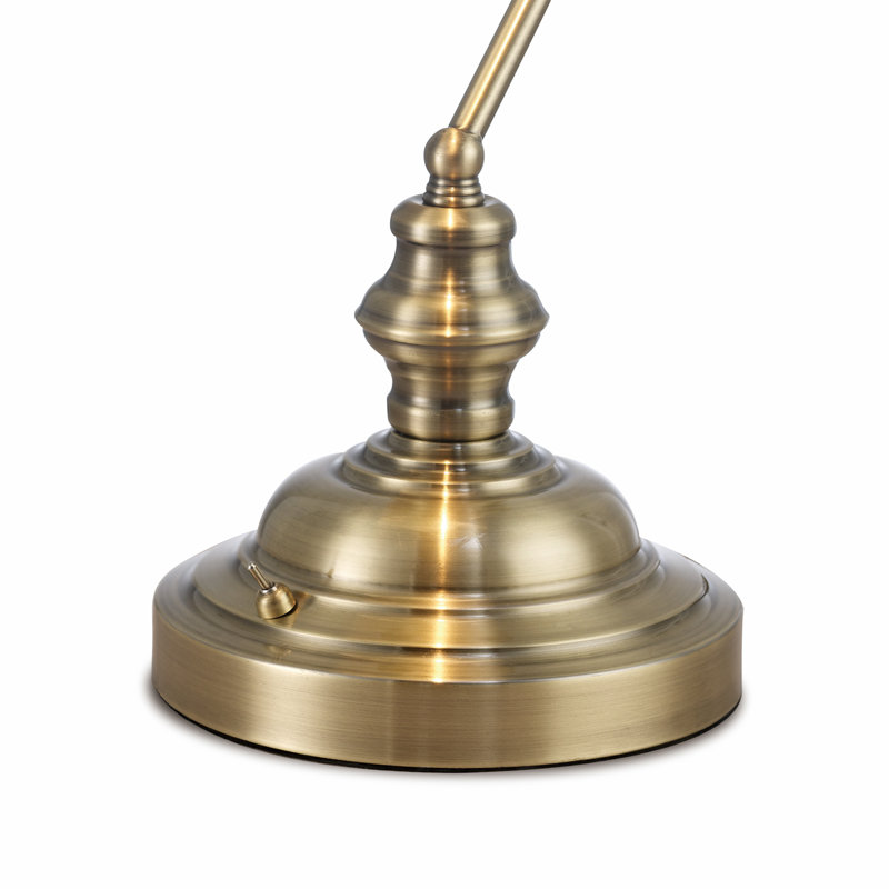Krantz Metal Bankers Lamp, Antique Brass/Green