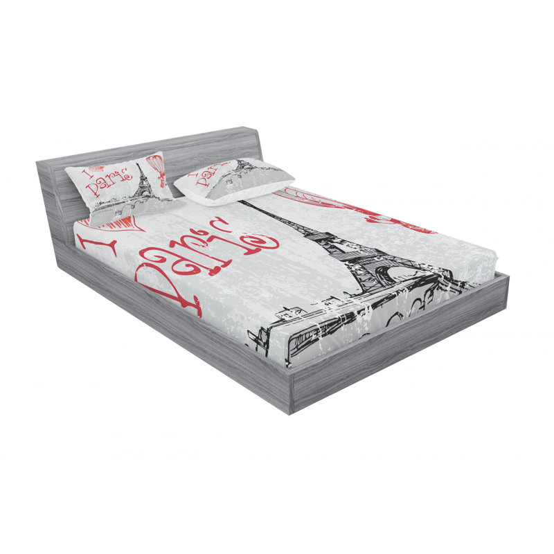 Microfiber Sheet Set, Queen Sheet Set with Fitted Sheet