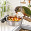Ensemble de 2 contenants alimentaires en acier inoxydable pour oiseaux
