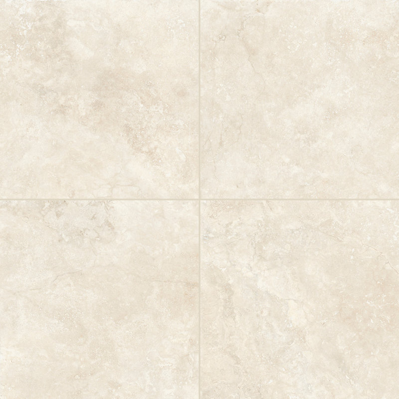 Carrelage en travertin 24 x 24 Tra Travine, Ivoire poli
