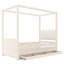Lit plateforme simple avec tête de lit tapissier, lit gigogne simple et 3 tiroirs, cadre de lit à baldaquin princesse pour enfants, rangement et assemblage facile, beige-308120067-308120065