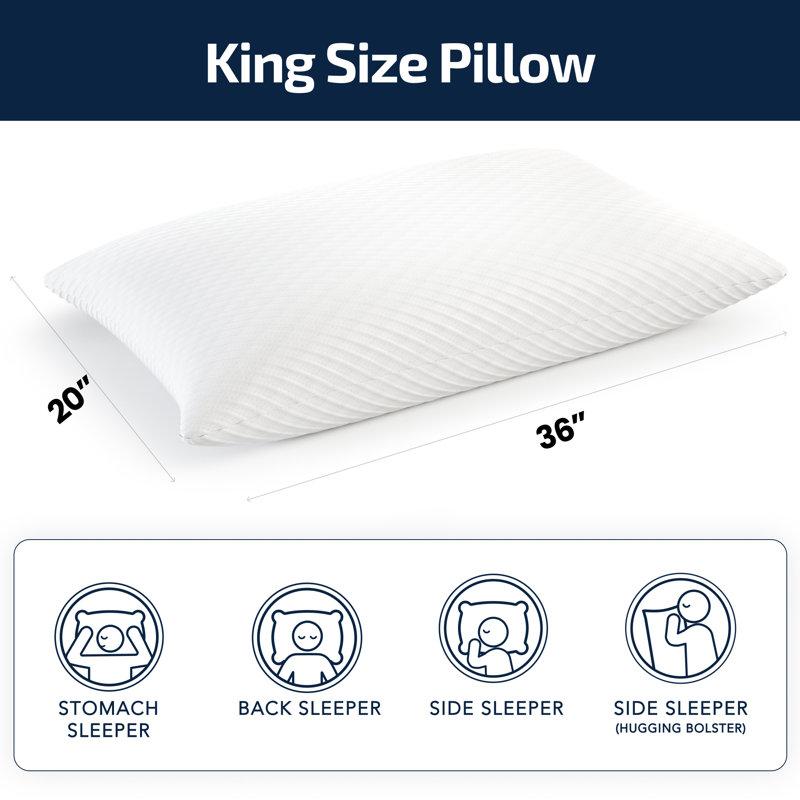 Memory Foam Soft-Medium Support Pillow, King
