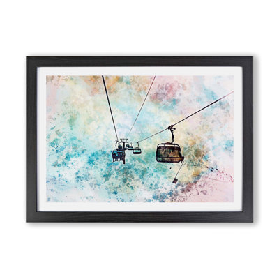 Riding the Ski Lift - Framed Print