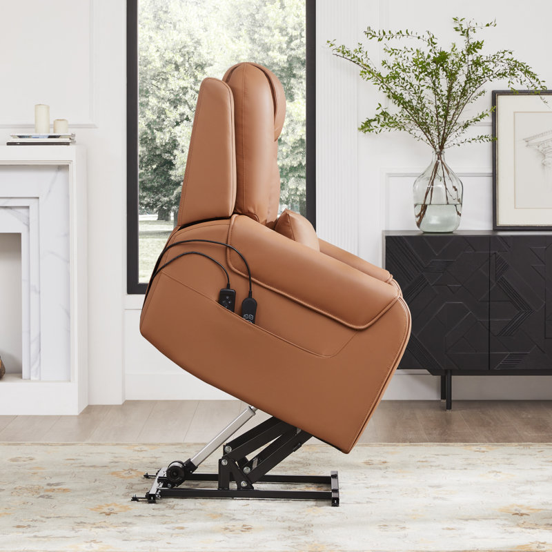 Fauteuil inclinable électrique de massage Carell, Selle de cuir