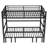 Twin XL over Twin XL size pull-out Metal Bunk Bed, lower bunk can be pulled out in three sections, top bunk equipped with safety rails, black