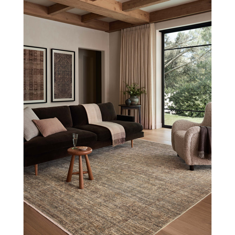 Amber Lewis x Loloi Molly Tobacco / Sage Area Rug, Rectangle 5'3" x 7'9"