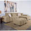 Canapé modulaire rembourré moelleux et confortable avec coussins réversibles et grille - Conception capitonnée pour se détendre et recevoir-2100580912
