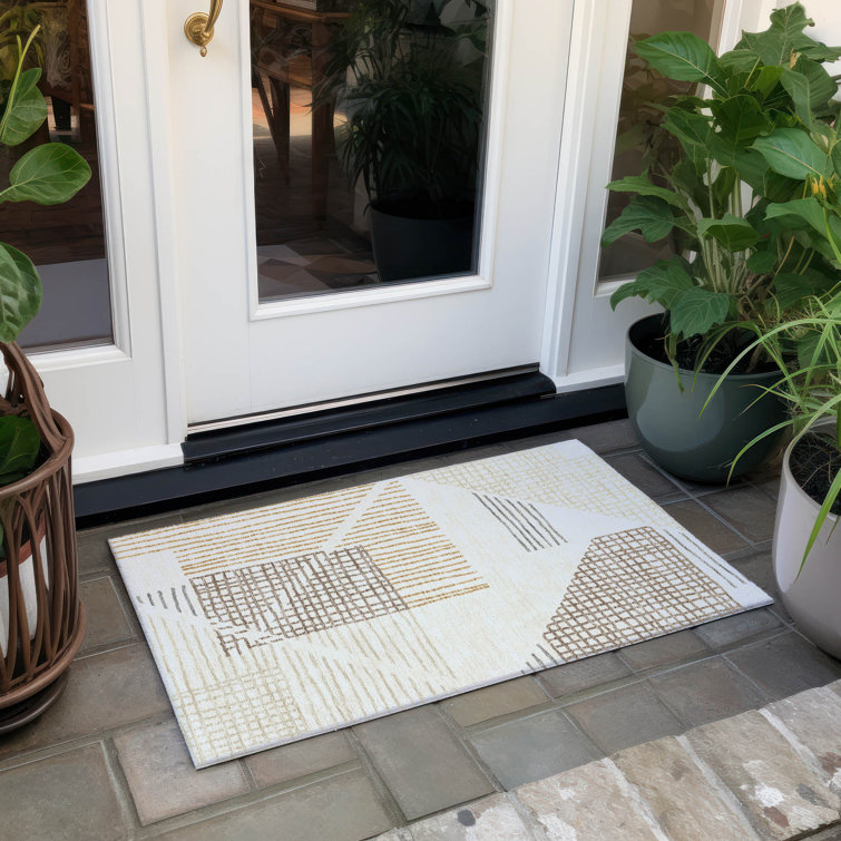 Machine Washable Indoor/Outdoor Hovey ACN2270 Stripes Rug