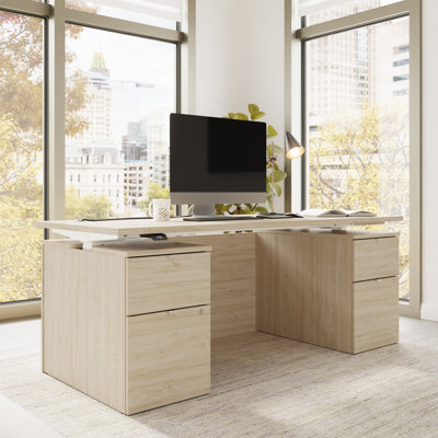 Bureau debout électrique avec tiroirs et panneau de modestie Bush Stratus 72W x 30D Bush Business Furniture