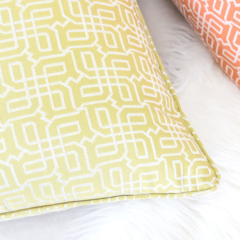 Geometric Reversible Throw Pillow, Green