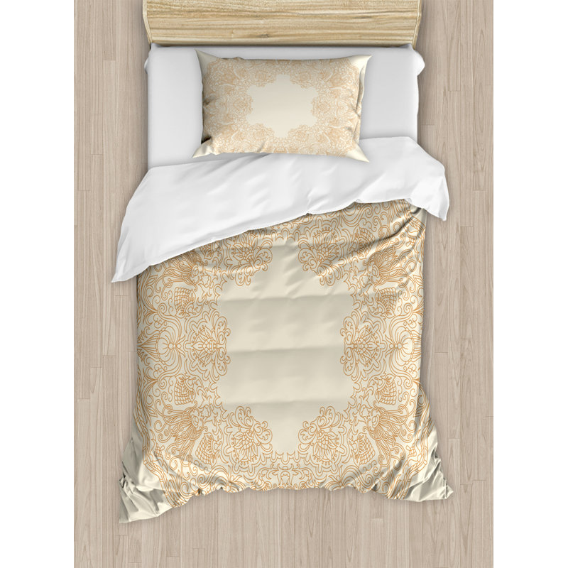 Traditional Polyester Damask Duvet Cover, Twin Duvet Cover + 1 Sham