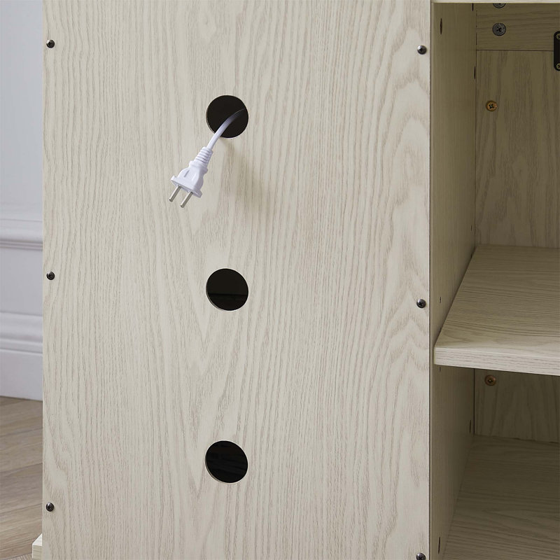 Meuble télé avec meuble télé Mantel Stone, Blanc