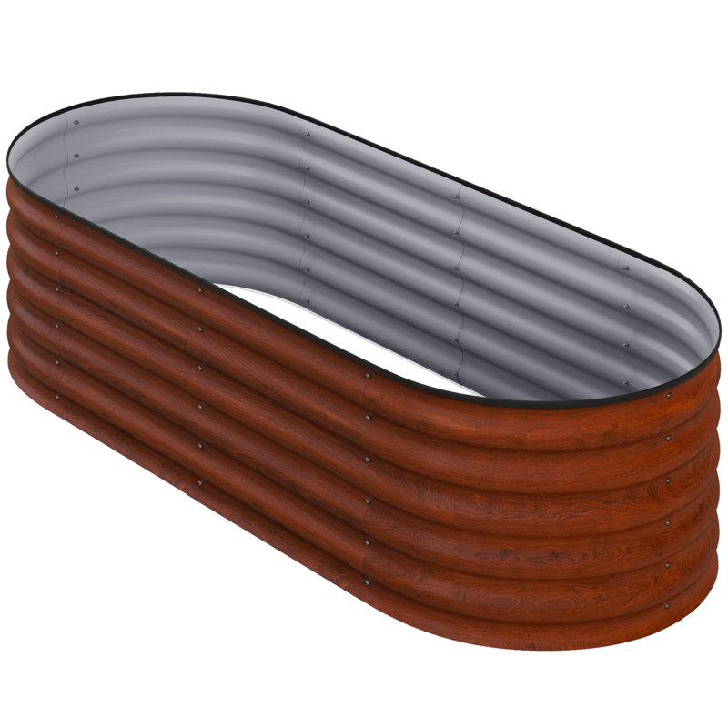 Outdoor Metal Elevated Planter Box, 16.50" H x 41.25" W x 23.50" D, Brown
