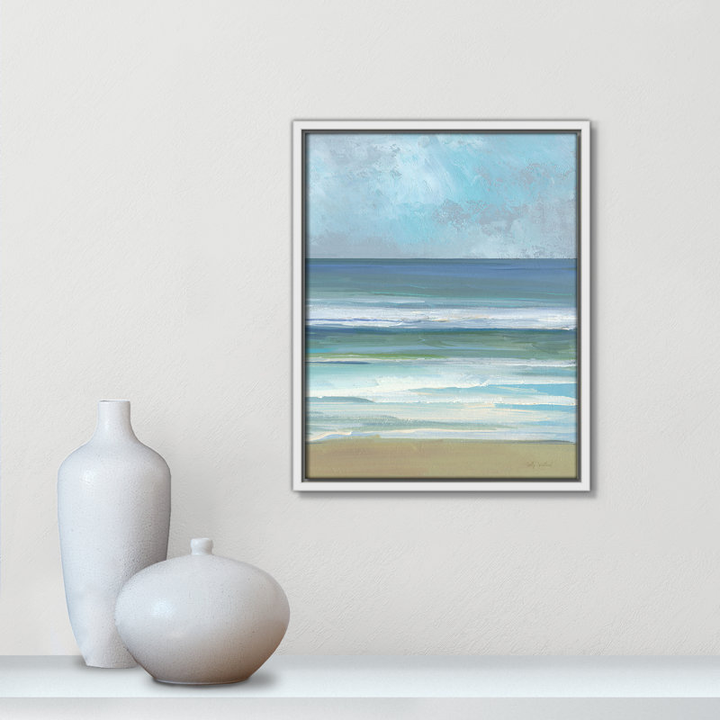 «Gentle Waves II» par Sally Swatland, H 15,5 po x l 12,5 po, Blanc