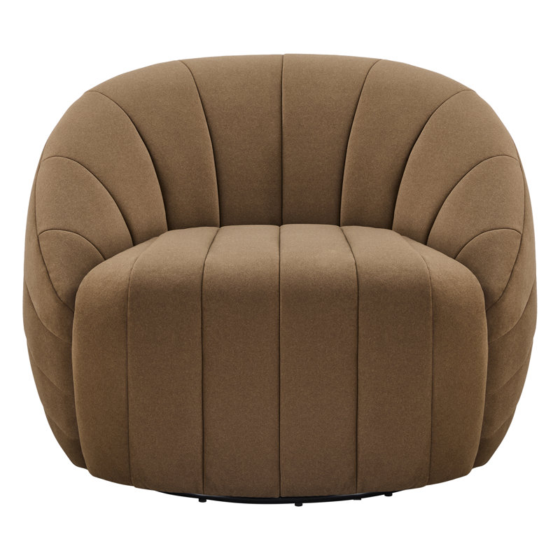 Augustine Upholstered Swivel Armchair, Vesper Tobacco Performance Velvet