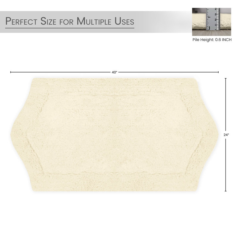 Tapis pour salle de bain Morissette, Ivoire ivoire, L 24 po x L 40 po