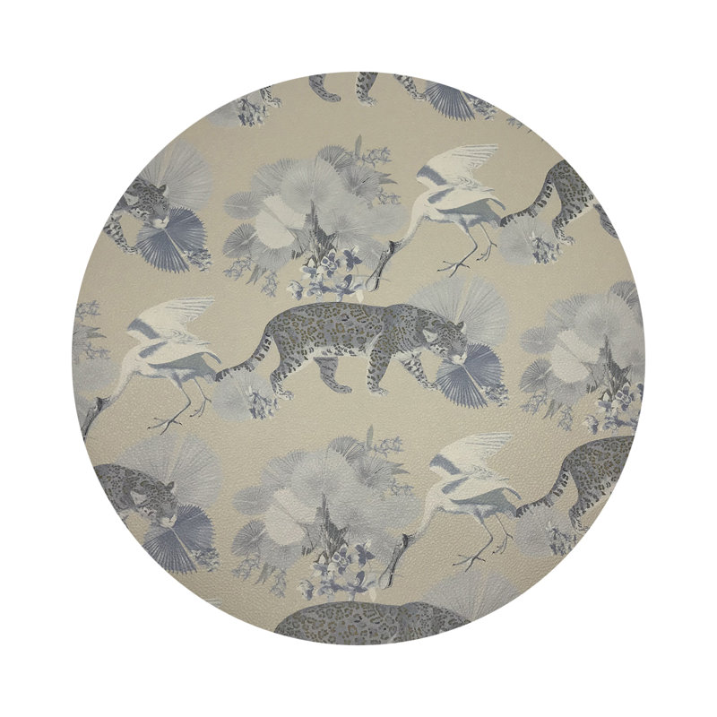 Leopard Walk Pebble 16" Vinyl Placemat, Cream