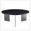 Table basse ronde en bois de chêne noir et pieds en métal noir-2050122111-2050122109