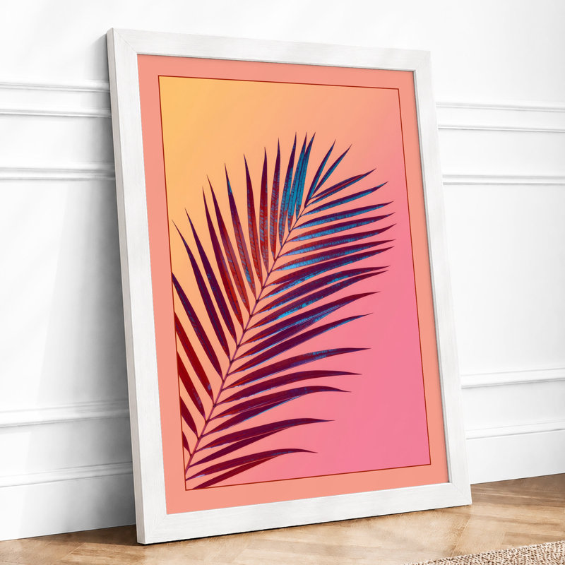 Palm Frond In Bloom Botanical - Print, A2 - 59.4 x 42.0 cm, White