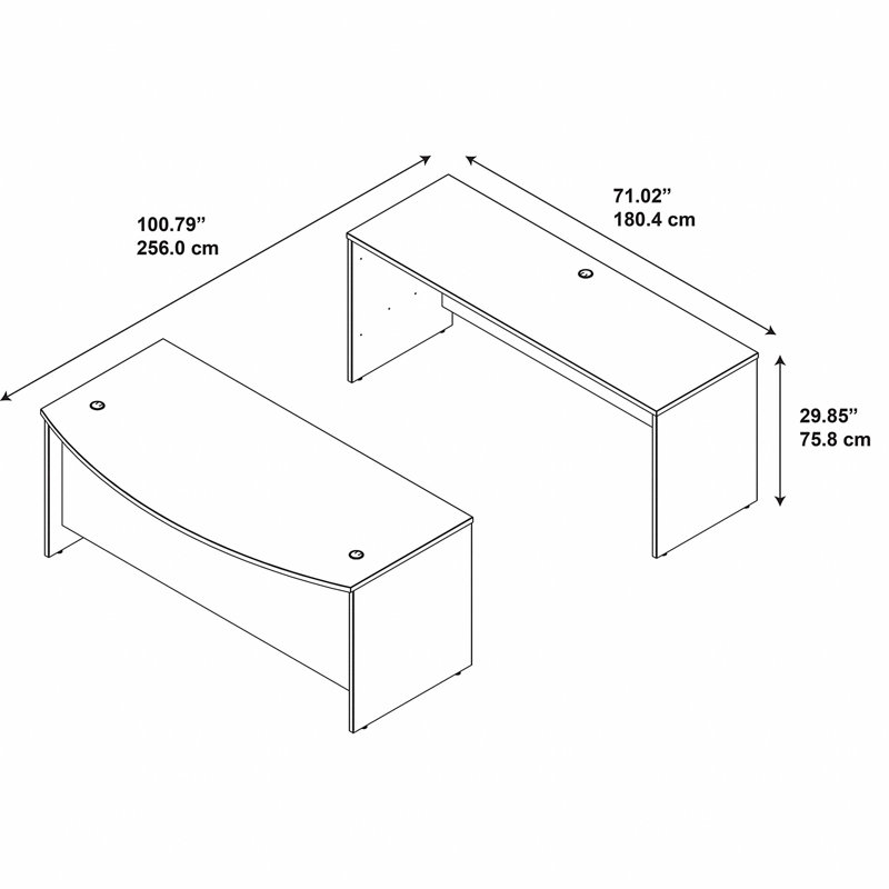 Series C Elite Computer Desk, Mocha Cherry