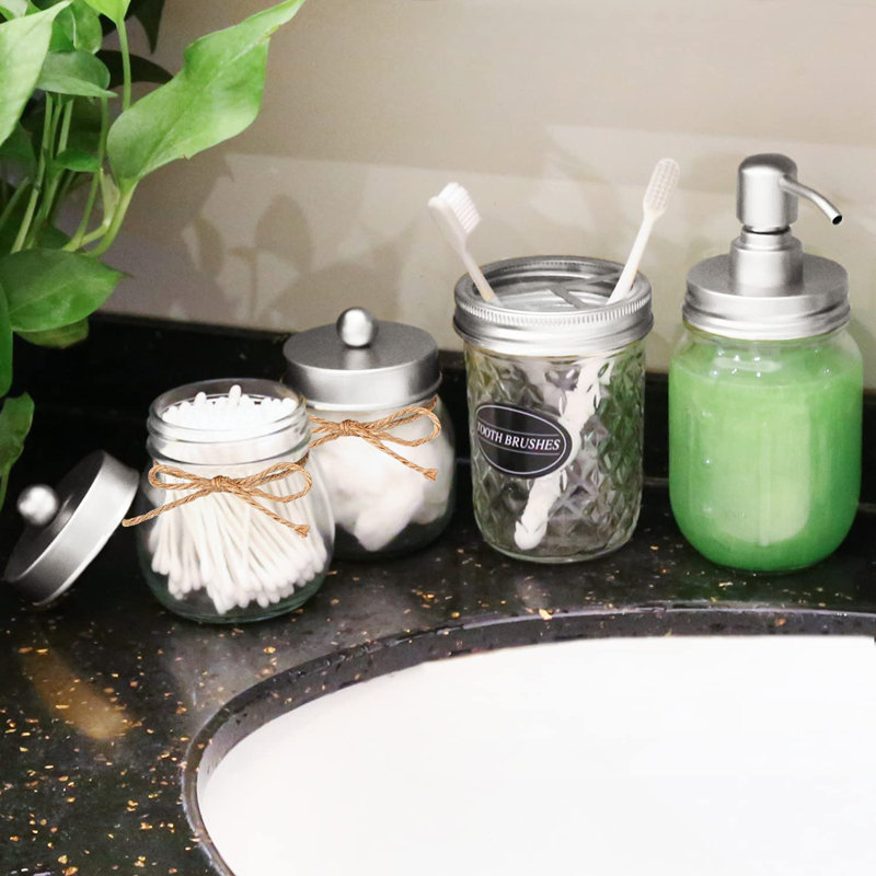 Color Bathroom Accessory Set, Brushed Nickel