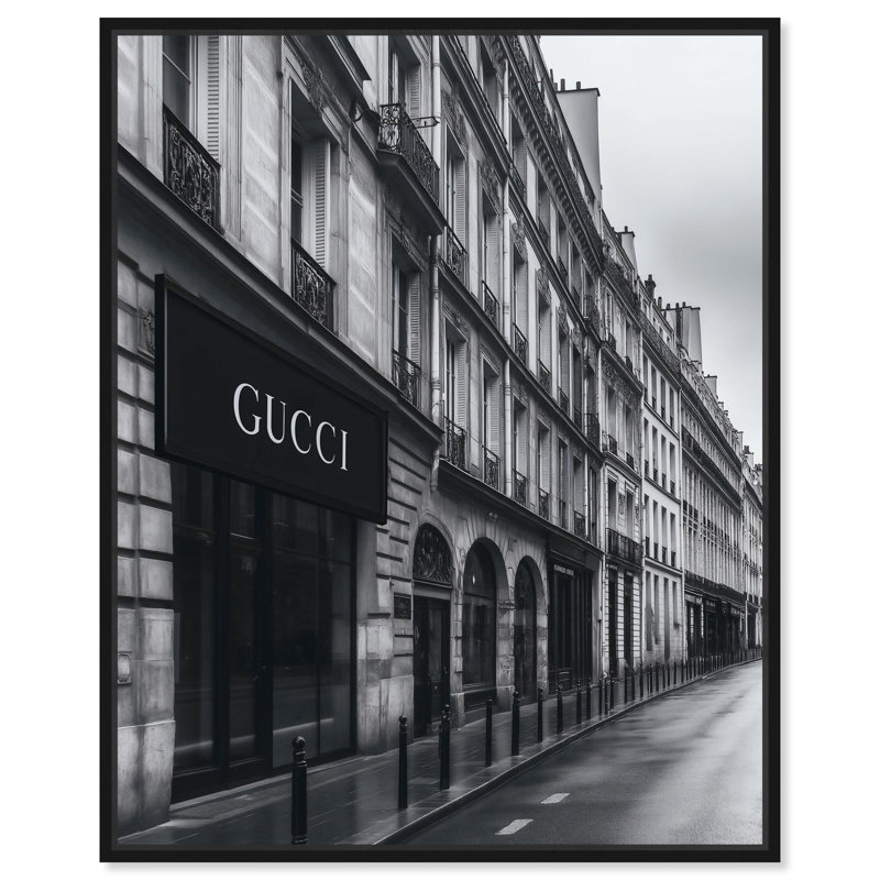 Paris Paris, H 21 po x l 17 po, Cadre flottant noir