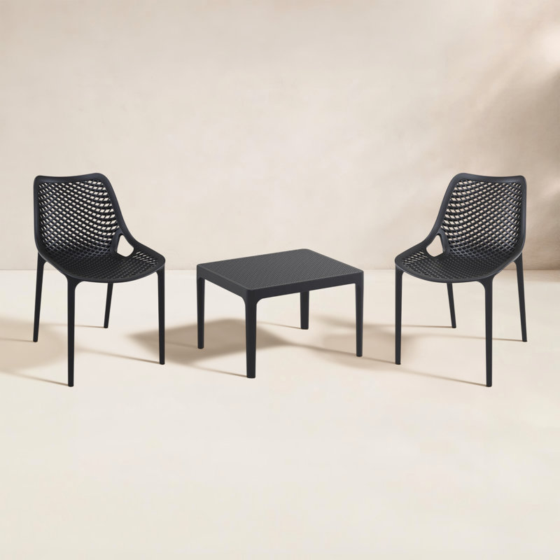Farrah 2 Person Seating Set, Black