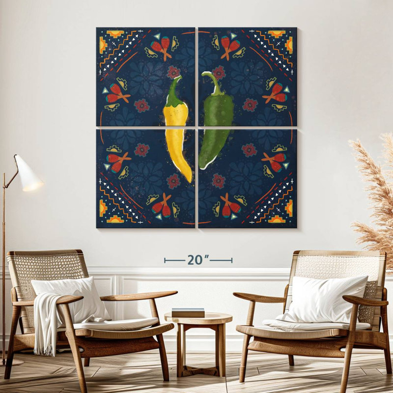 Yarlin Tex Mex Fiesta V Dark, 57" H x 57" W
