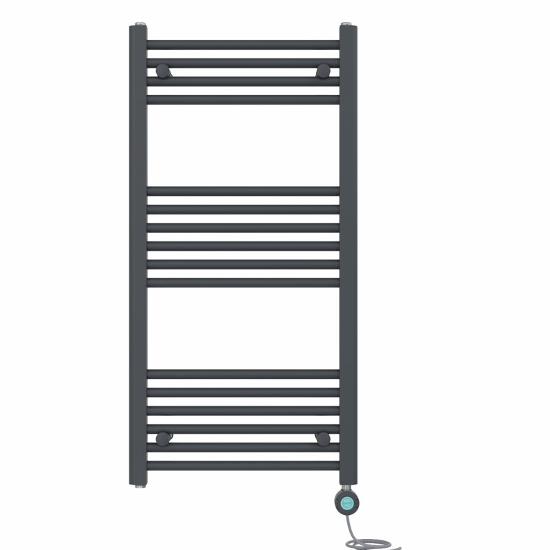 Artana Straight Towel Rail Heated Towel Rails, Anthracite, 100cm H x 50cm W x 3cm D