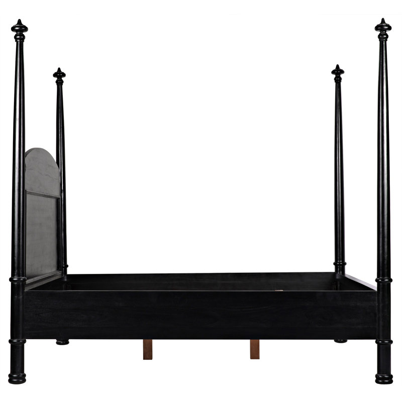 New Douglas Solid Wood Four Poster Bed, Eastern King, Hand Rubbed Black