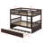 Full Over Full Rubber Wood Bunk Bed – Twin-Size Trundle, Ladder, Guardrails & Convertible To 2 Full Beds-2013902354