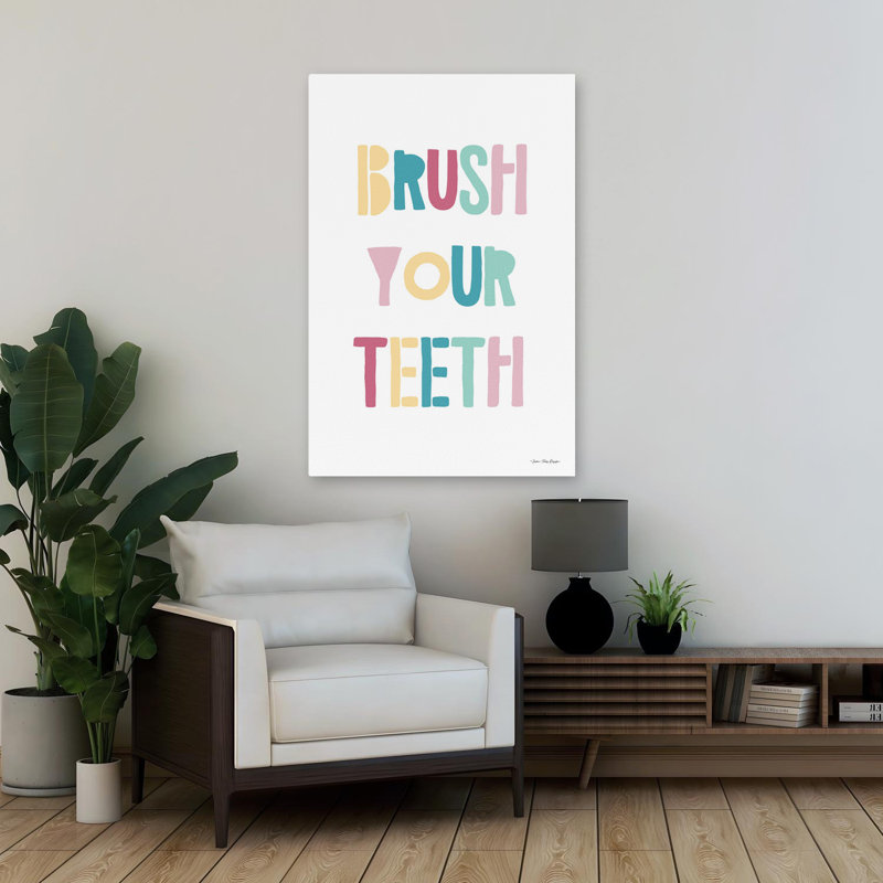 «Brush Your T dents» - art contemporain de décoration pour salle de bain, H 36 po x l 24 po