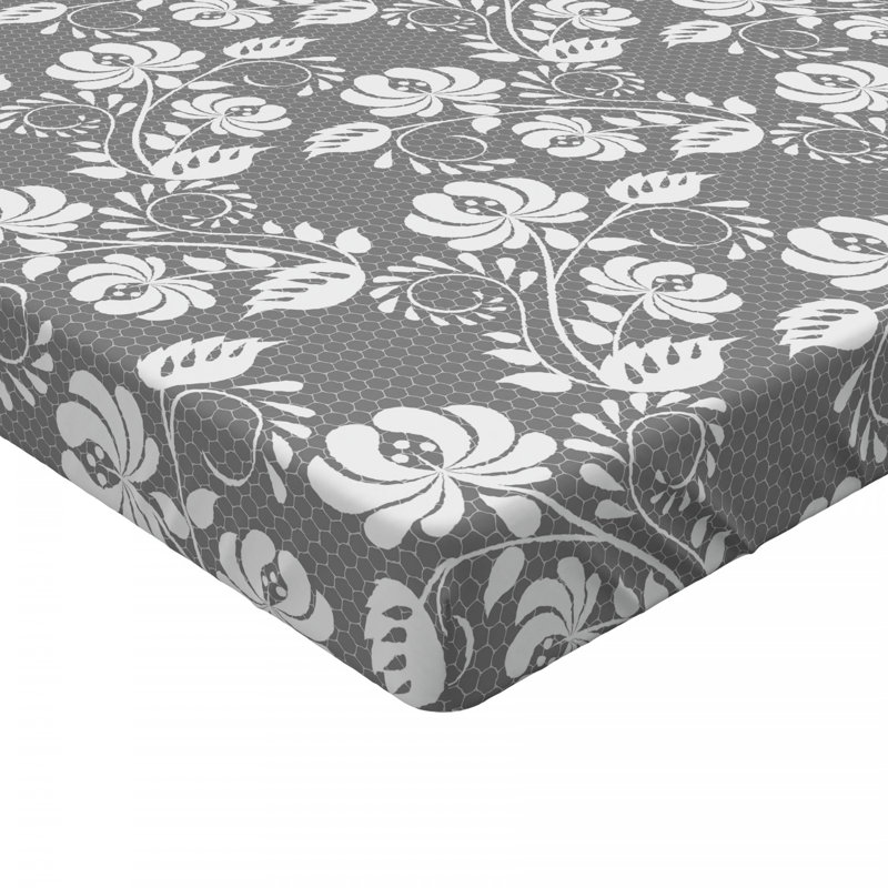 Microfiber Floral Fitted Sheet, Full Fitted Sheet