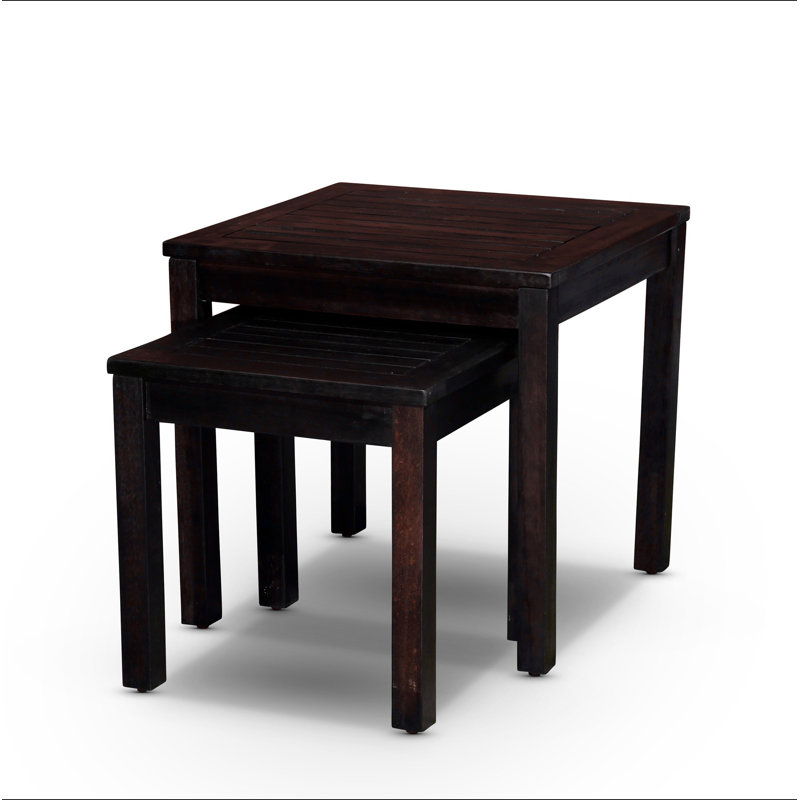 Ensemble de 2 tables gigognes en eucalyptus
