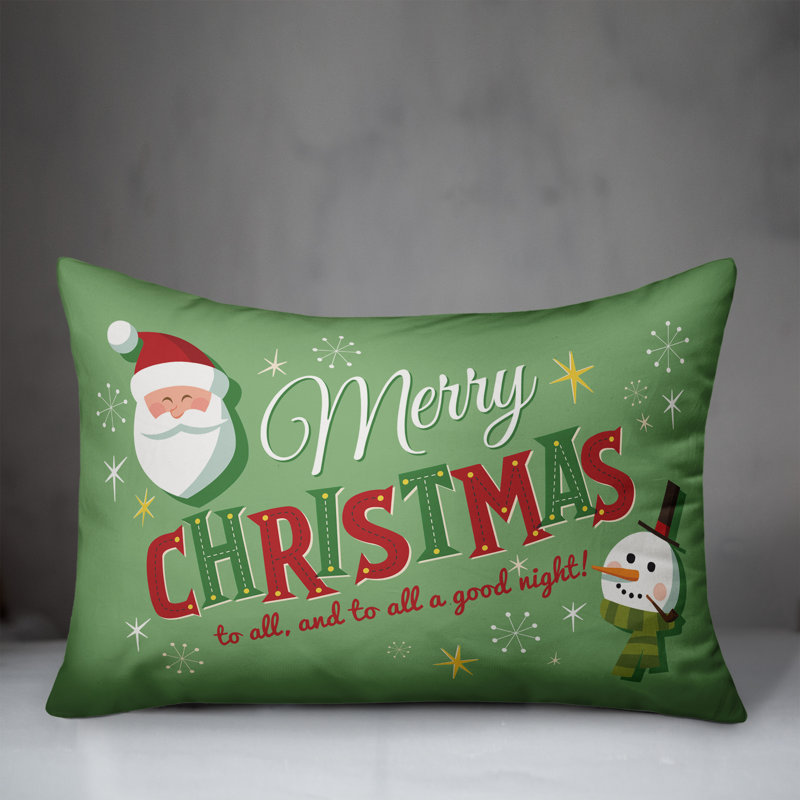  Housse de coussin Merry Christmas, Polyester/ Bourre en polyester