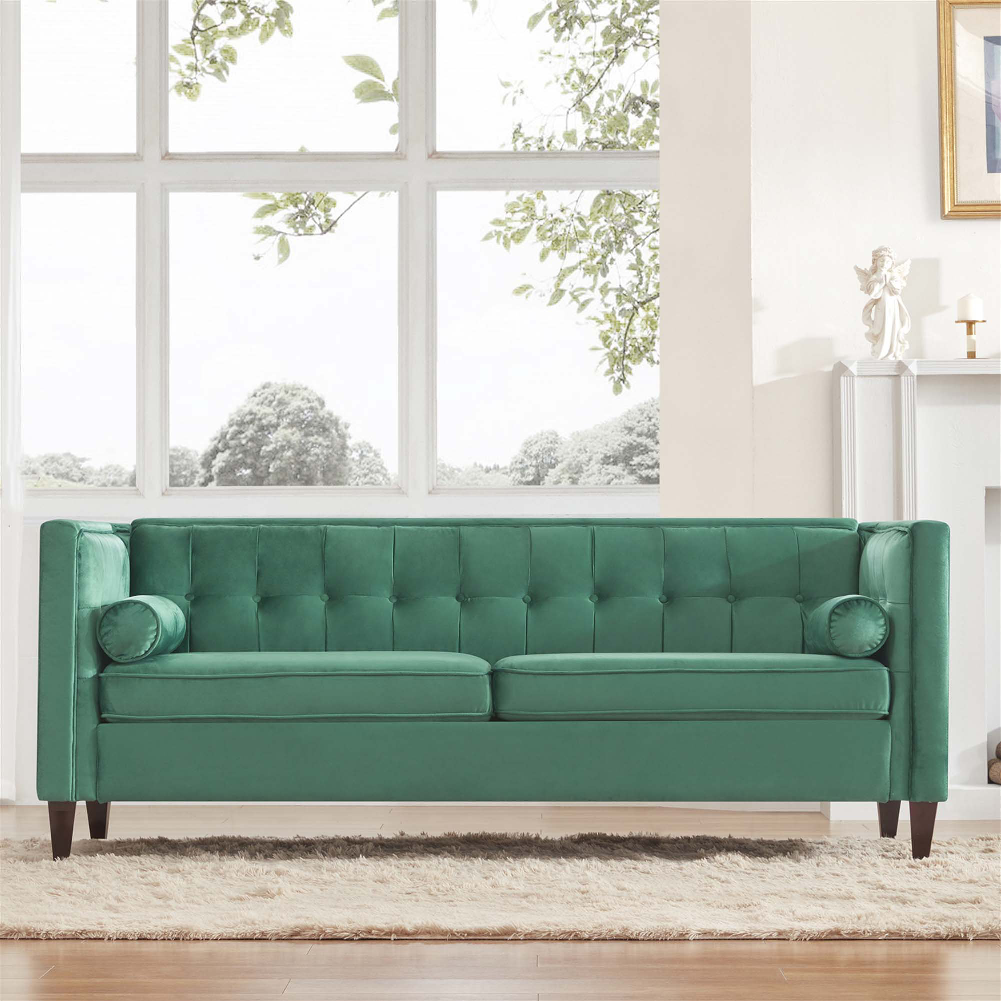 Ebern Designs Couch Furniture With Bolster Pillows Wayfair