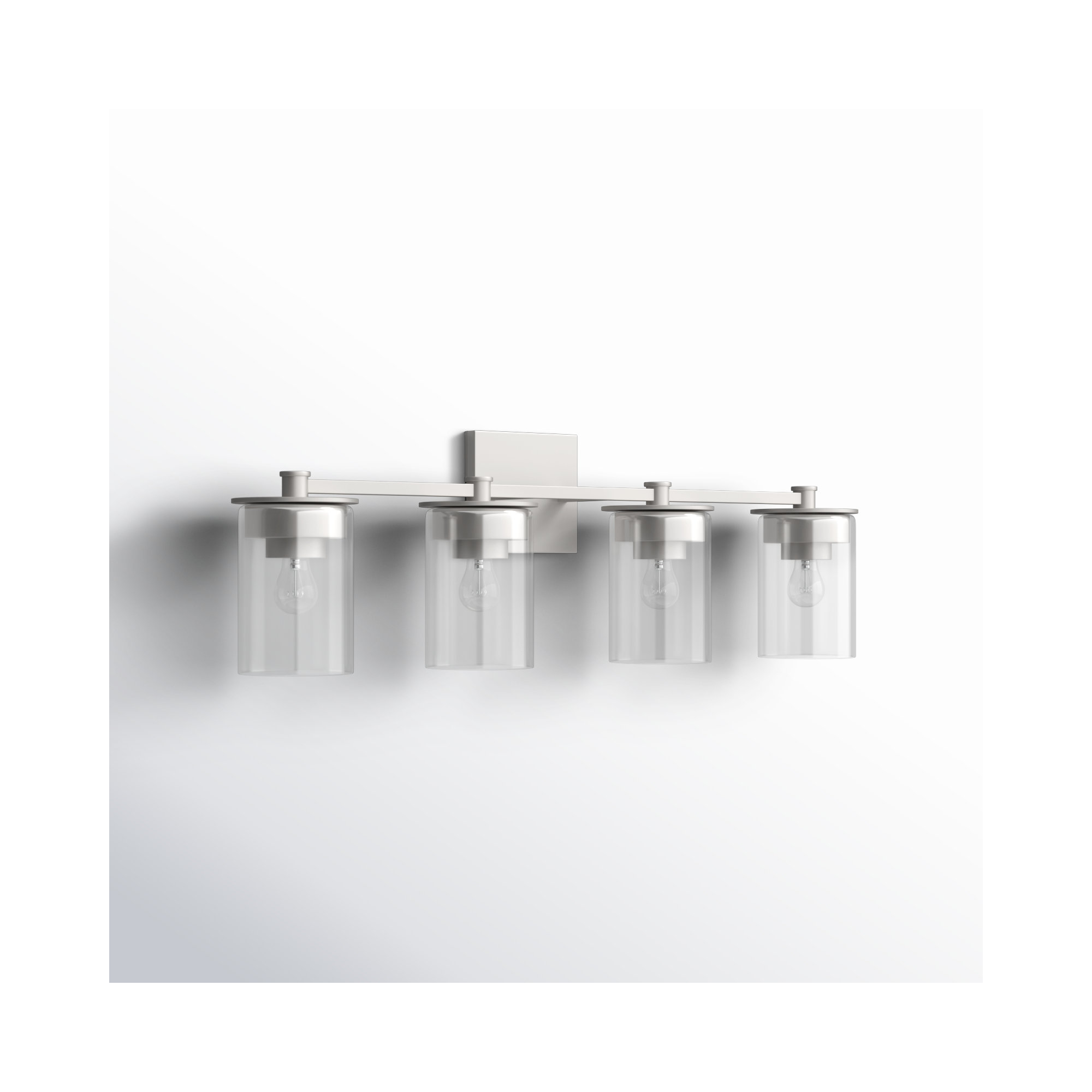 Elstone 4 Light Transparent Dimmable Vanity Light, Brushed Nickel