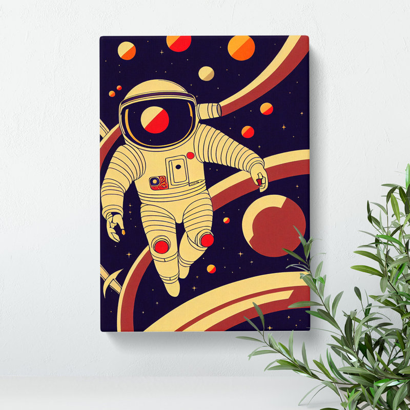 XC1022-3776X Retro Astronaut No.1 - Wrapped Canvas Print, 60cm H x 40cm W x 3cm D